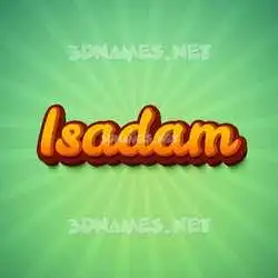 isadam in Green Rays style - 3D name wallpaper