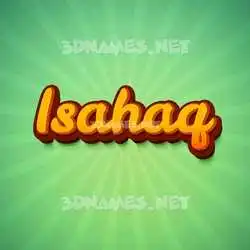 isahaq in Green Rays style - 3D name wallpaper