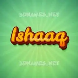 ishaaq in Green Rays style - 3D name wallpaper