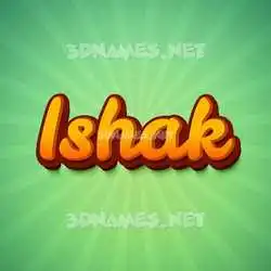 ishak in Green Rays style - 3D name wallpaper