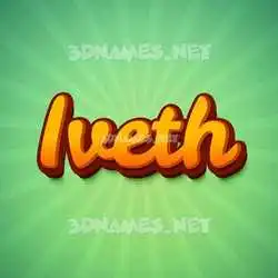iveth in Green Rays style - 3D name wallpaper