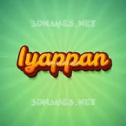 iyappan in Green Rays style - 3D name wallpaper