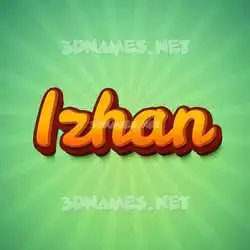 izhan in Green Rays style - 3D name wallpaper