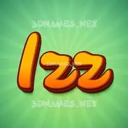 izz in Green Rays style - 3D name wallpaper