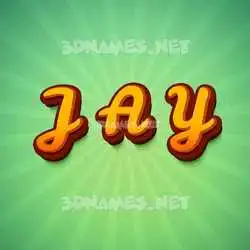 j a y in Green Rays style - 3D name wallpaper