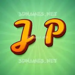 j p in Green Rays style - 3D name wallpaper