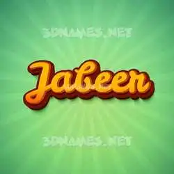 jabeer in Green Rays style - 3D name wallpaper