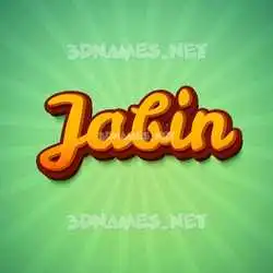 jabin in Green Rays style - 3D name wallpaper