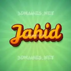 jahid in Green Rays style - 3D name wallpaper