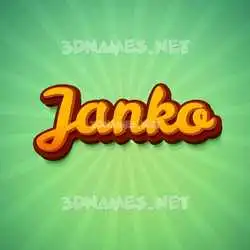 janko in Green Rays style - 3D name wallpaper