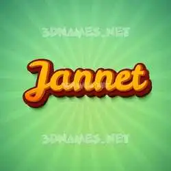 jannet in Green Rays style - 3D name wallpaper