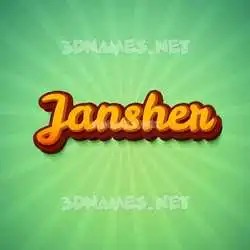 jansher in Green Rays style - 3D name wallpaper