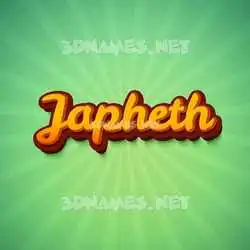 japheth in Green Rays style - 3D name wallpaper