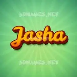 jasha in Green Rays style - 3D name wallpaper