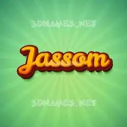 jassom in Green Rays style - 3D name wallpaper