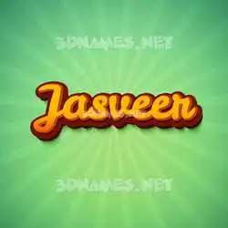 jasveer in Green Rays style - 3D name wallpaper
