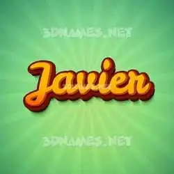 javier in Green Rays style - 3D name wallpaper