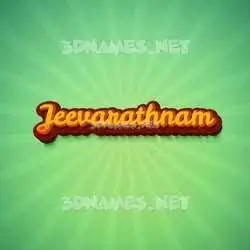 jeevarathnam in Green Rays style - 3D name wallpaper