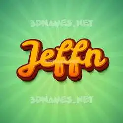 jeffn in Green Rays style - 3D name wallpaper