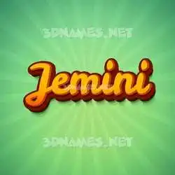 jemini in Green Rays style - 3D name wallpaper
