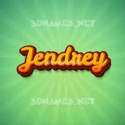 jendrey in Green Rays style - 3D name wallpaper