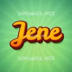 jene in Green Rays style - 3D name wallpaper