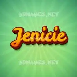 jenicie in Green Rays style - 3D name wallpaper
