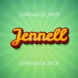 jennell in Green Rays style - 3D name wallpaper