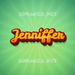 jenniffer in Green Rays style - 3D name wallpaper