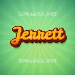 jerrett in Green Rays style - 3D name wallpaper