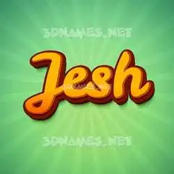 jesh in Green Rays style - 3D name wallpaper