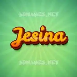 jesina in Green Rays style - 3D name wallpaper