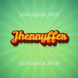 jhennyffer in Green Rays style - 3D name wallpaper