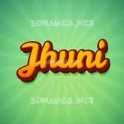 jhuni in Green Rays style - 3D name wallpaper