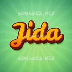 jida in Green Rays style - 3D name wallpaper