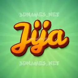 jija in Green Rays style - 3D name wallpaper