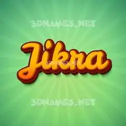 jikra in Green Rays style - 3D name wallpaper