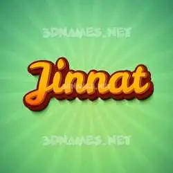 jinnat in Green Rays style - 3D name wallpaper