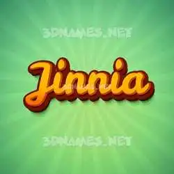 jinnia in Green Rays style - 3D name wallpaper