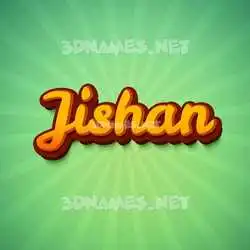 jishan in Green Rays style - 3D name wallpaper