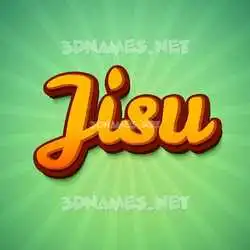 jisu in Green Rays style - 3D name wallpaper
