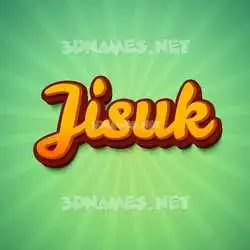 jisuk in Green Rays style - 3D name wallpaper