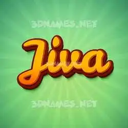 jiva in Green Rays style - 3D name wallpaper