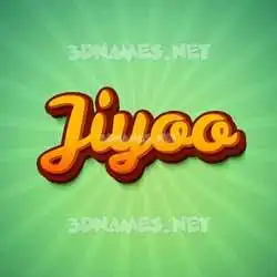 jiyoo in Green Rays style - 3D name wallpaper