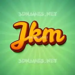 jkm in Green Rays style - 3D name wallpaper