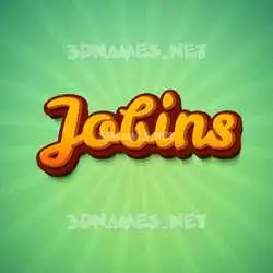 jobins in Green Rays style - 3D name wallpaper