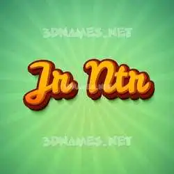 jr ntr in Green Rays style - 3D name wallpaper