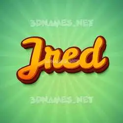 jred in Green Rays style - 3D name wallpaper