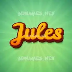 jules in Green Rays style - 3D name wallpaper