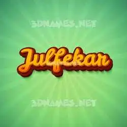 julfekar in Green Rays style - 3D name wallpaper